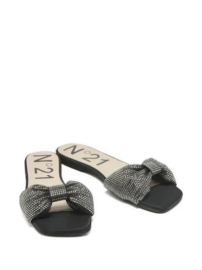 Pre-owned N°21  Crystal-bow Flat Sandals