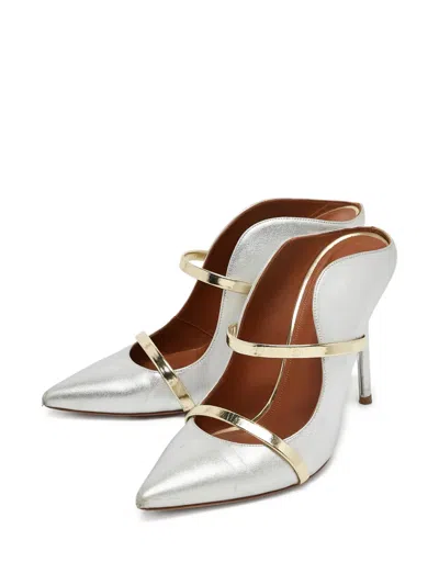 Pre-owned Malone Souliers  105mm Maureen Metallic Leather Pointed-toe Mules