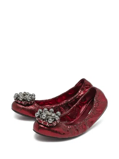 Pre-owned Miu Miu Scrunch Ballet Flats