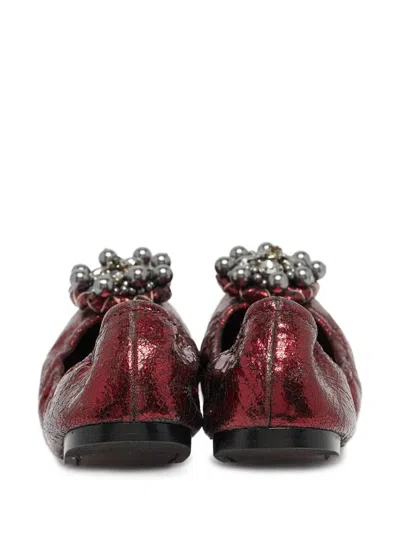Pre-owned Miu Miu Scrunch Ballet Flats