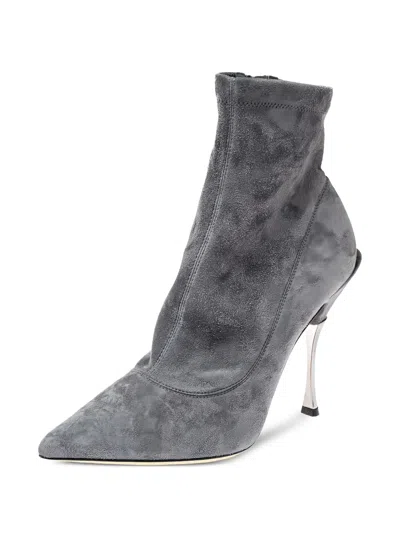 Pre-owned Dolce & Gabbana 115mm Leather Ankle Boots