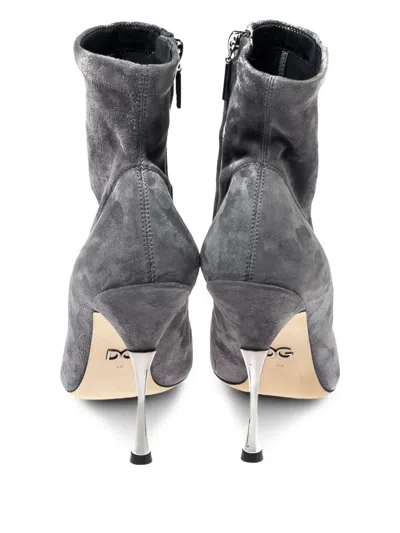 Pre-owned Dolce & Gabbana 115mm Leather Ankle Boots