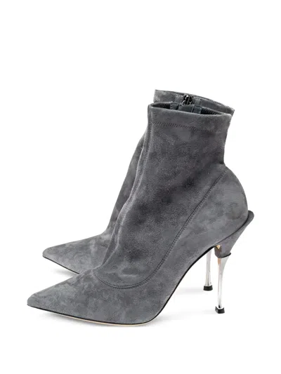 Pre-owned Dolce & Gabbana 115mm Leather Ankle Boots