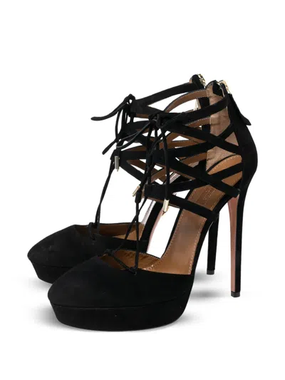 Pre-owned Aquazzura  140mm Belgravia Strappy Lace-up Platform Pumps