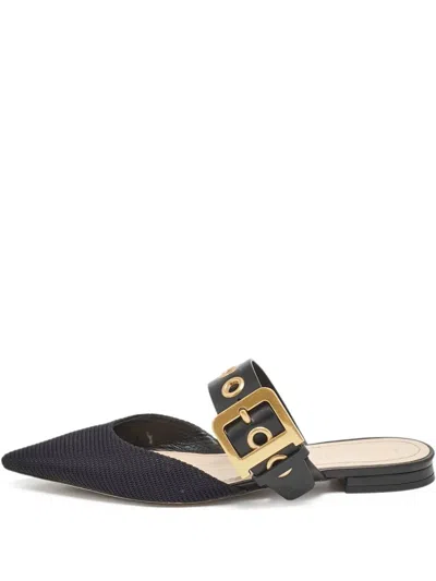 Pre-owned Dior D- Pointed-toe Buckle-strap Mules