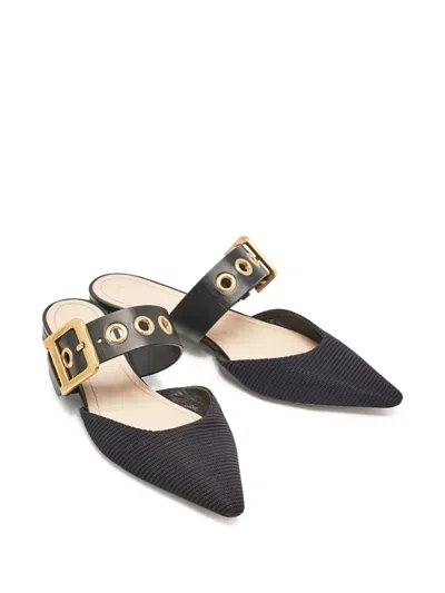 Pre-owned Dior D- Pointed-toe Buckle-strap Mules