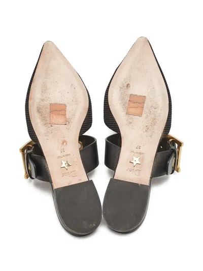 Pre-owned Dior D- Pointed-toe Buckle-strap Mules