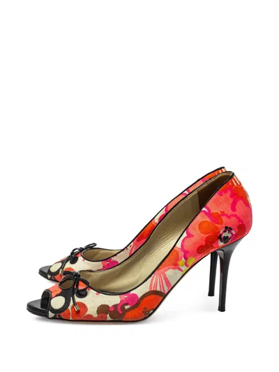 Pre-owned Jimmy Choo 95mm Floral-print Leather Pumps