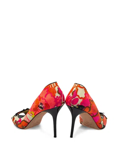Pre-owned Jimmy Choo 95mm Floral-print Leather Pumps