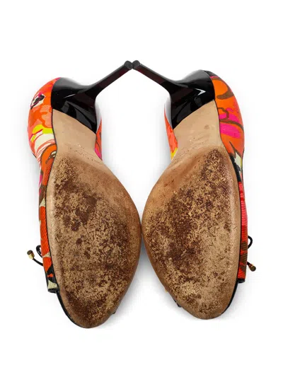 Pre-owned Jimmy Choo 95mm Floral-print Leather Pumps