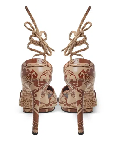 Pre-owned Gucci 110mm Floral-print Sandals