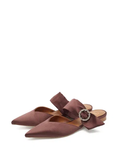 Pre-owned Malone Souliers Satin Pointed-toe Ballet Flats