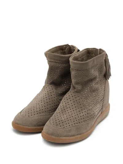 Pre-owned Isabel Marant Vintage  75mm Perforated Ankle Boots