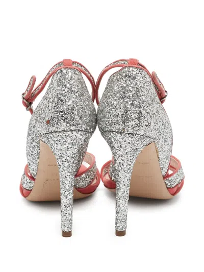 Pre-owned Miu Miu Glitter-embellished Stiletto Sandals