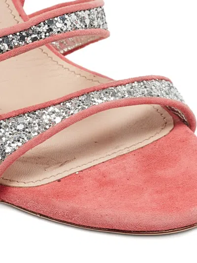 Pre-owned Miu Miu Glitter-embellished Stiletto Sandals