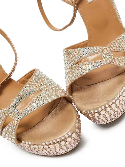 Pre-owned Aquazzura  150mm Crystal-embellished Platform Sandals
