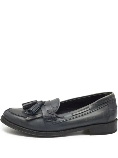 Pre-owned Tod's Vintage Tassel-detail Loafers In Gray