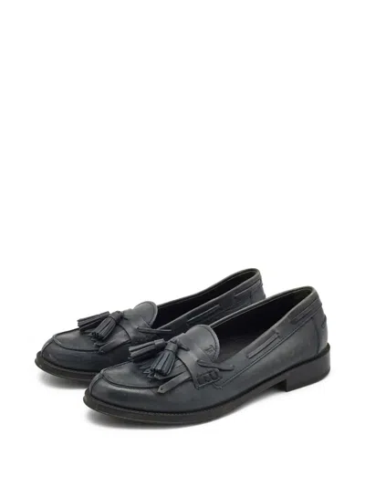 Pre-owned Tod's Vintage Tassel-detail Loafers In Gray