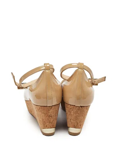 Pre-owned Jimmy Choo 75mm Patent-finish Wedge Pumps