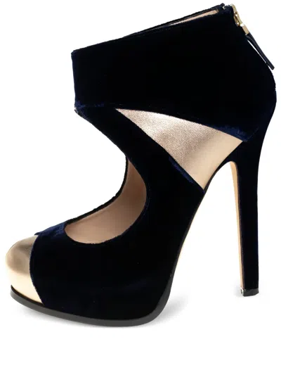Pre-owned Fendi 140mm Velvet Ankle Boots
