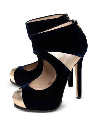 Pre-owned Fendi 140mm Velvet Ankle Boots