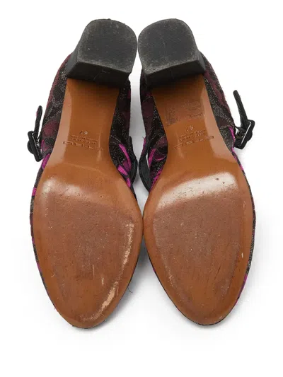 Pre-owned Etro 95mm Patterned-jacquard Pumps