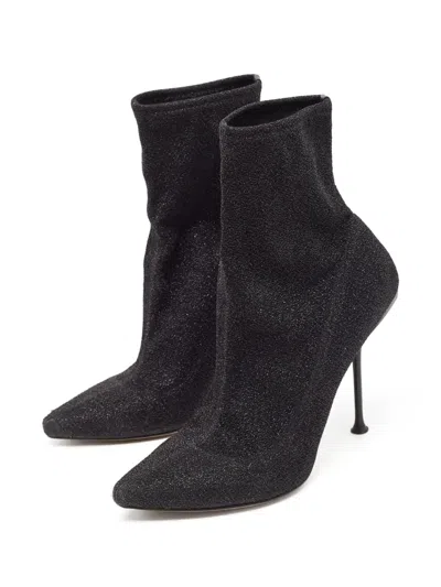 Pre-owned Sergio Rossi Vintage 125mm Leather Heeled Boots In Black