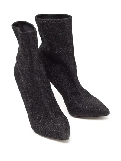 Pre-owned Sergio Rossi Vintage 125mm Leather Heeled Boots In Black