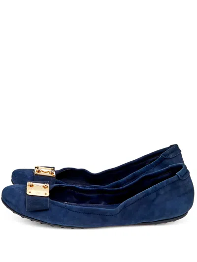 Pre-owned Louis Vuitton Suede Ballet Flats