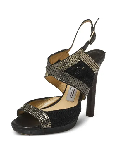 Pre-owned Jimmy Choo 120mm Mesh-detailed Sandals