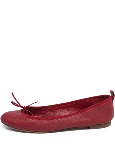 Pre-owned Gucci Microssima Ballet Flats