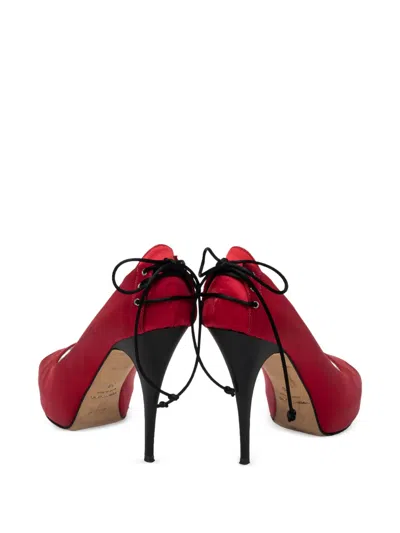Pre-owned Giuseppe Zanotti Vintage  110mm Satin Pumps In Red