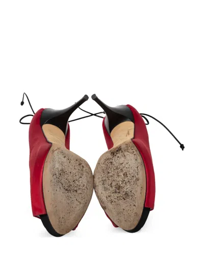 Pre-owned Giuseppe Zanotti Vintage  110mm Satin Pumps In Red