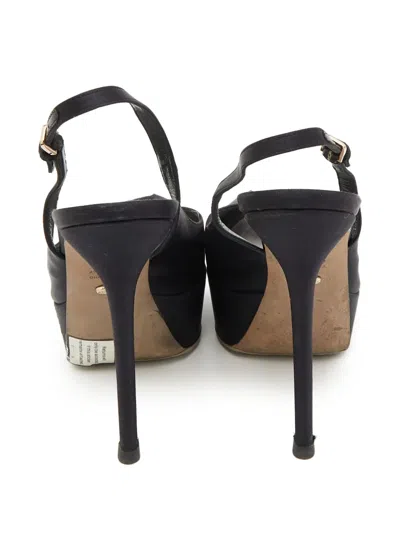 Pre-owned Sergio Rossi Vintage  120mm Satin Pumps In Black