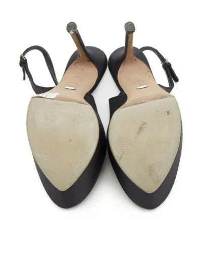 Pre-owned Sergio Rossi Vintage  120mm Satin Pumps In Black