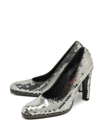 Pre-owned Miu Miu 110mm Sequin-embellished Pumps