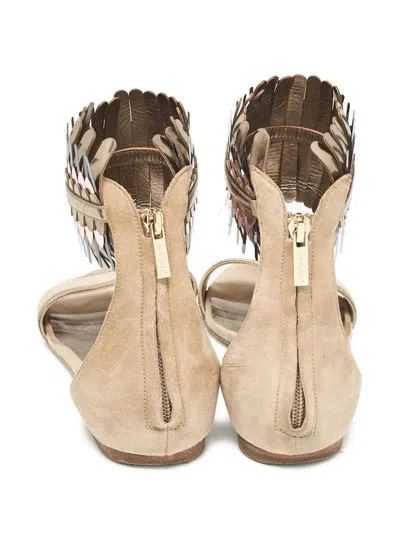 Pre-owned Jimmy Choo Kimro Fringed Flat Sandals