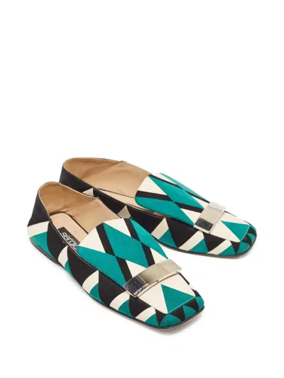 Pre-owned Sergio Rossi Vintage  Geometric-pattern Ballet Flats