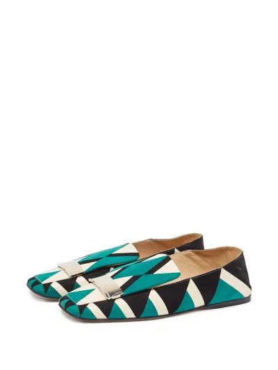 Pre-owned Sergio Rossi Vintage  Geometric-pattern Ballet Flats