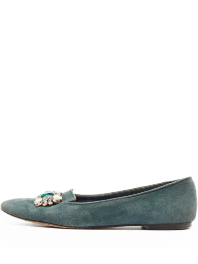 Pre-owned Dolce & Gabbana Crystal-embellished Ballet Flats