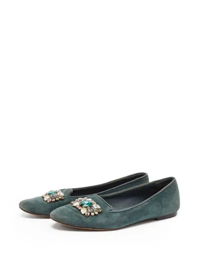 Pre-owned Dolce & Gabbana Crystal-embellished Ballet Flats
