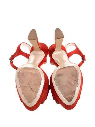 Pre-owned Miu Miu 120mm Bow-embellished Platform Sandals