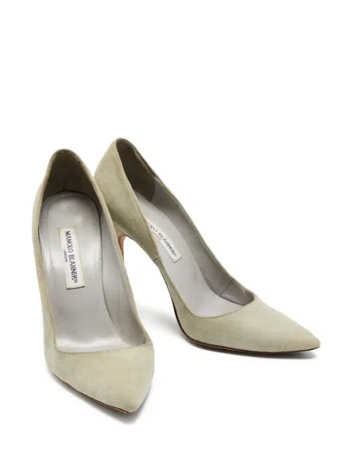 Pre-owned Manolo Blahnik  105mm Pointed-toe Suede Pumps