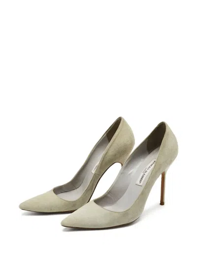 Pre-owned Manolo Blahnik  105mm Pointed-toe Suede Pumps