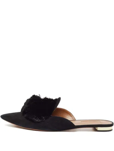 Pre-owned Aquazzura Powder Puff Pointed-toe Mules