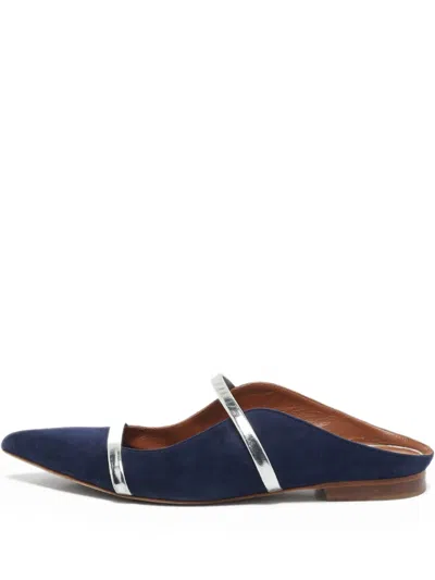 Pre-owned Malone Souliers  Maureen Suede Pointed-toe Ballet Flats