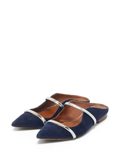 Pre-owned Malone Souliers  Maureen Suede Pointed-toe Ballet Flats