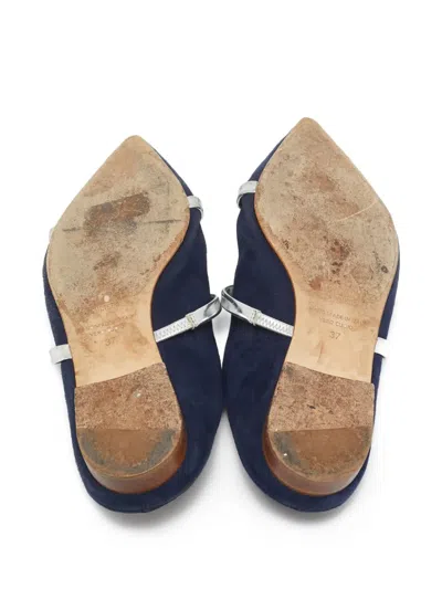 Pre-owned Malone Souliers  Maureen Suede Pointed-toe Ballet Flats