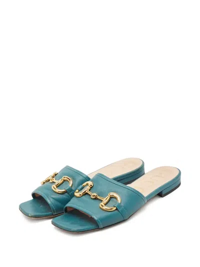 Pre-owned Gucci Leather Flat Sandals
