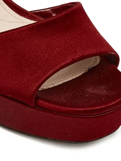 Pre-owned Miu Miu 140mm Bejeweled Platform Sandals